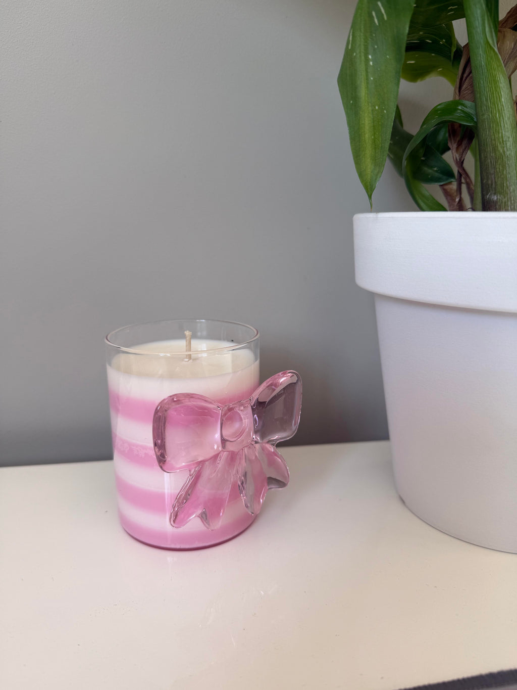 Bougie Nœud "Rose vanillée"