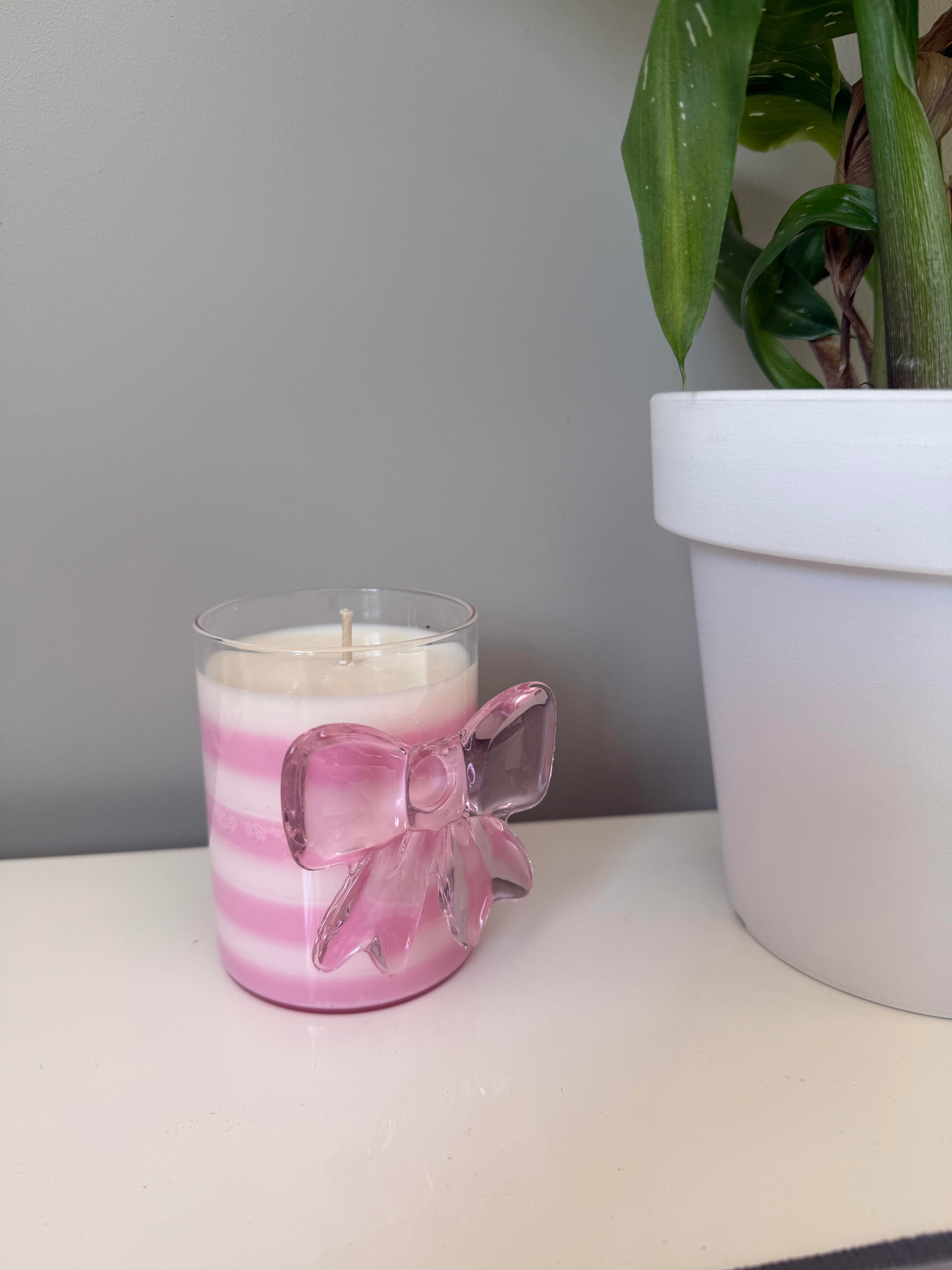 Bougie Nœud "Rose vanillée"