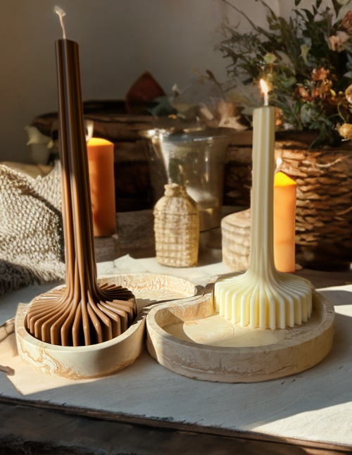 Bougie décorative "Plisséa"